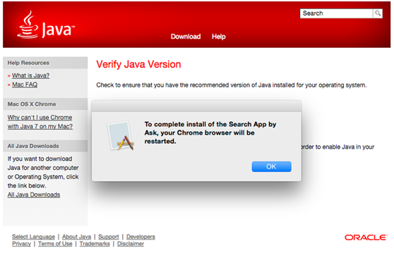 Oracle 會把Java for Mac捆綁Ask.com廣告程式