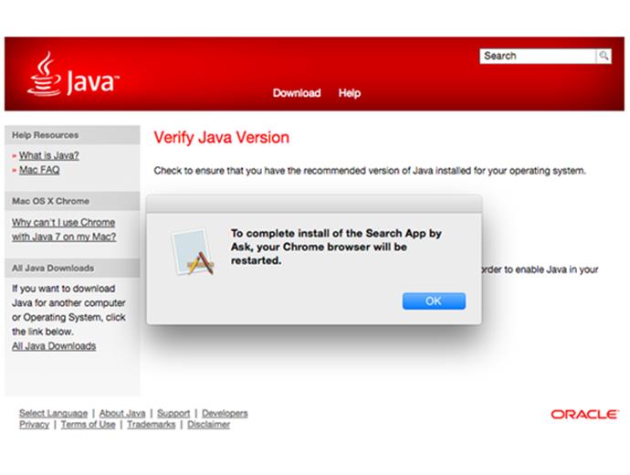 Oracle 會把Java for Mac捆綁Ask.com廣告程式